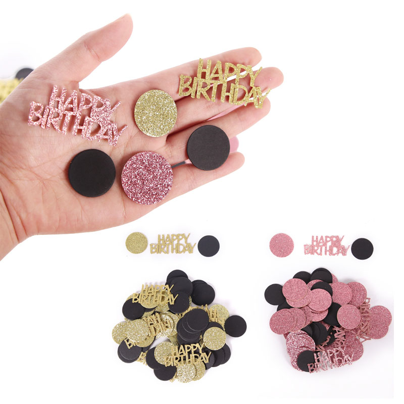 Table Runner Sequin - 100 pièces de confettis Joyeux Anniversaire,