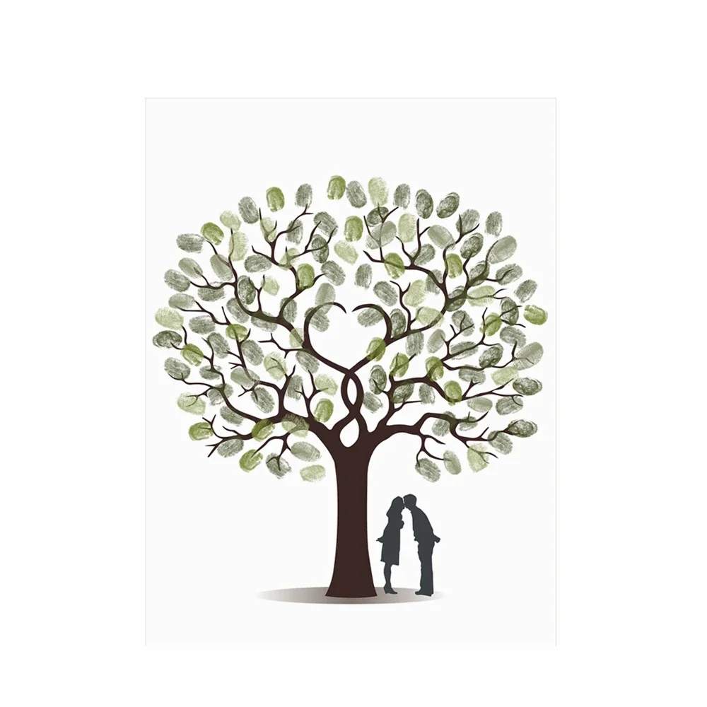 Wedding Souvenir - Tableau mural en toile avec empreintes