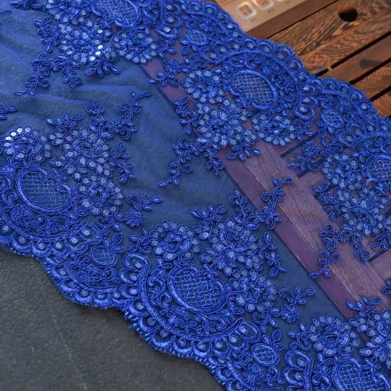 Table Runner Sequin - Tissu en dentelle à sequins multicolores