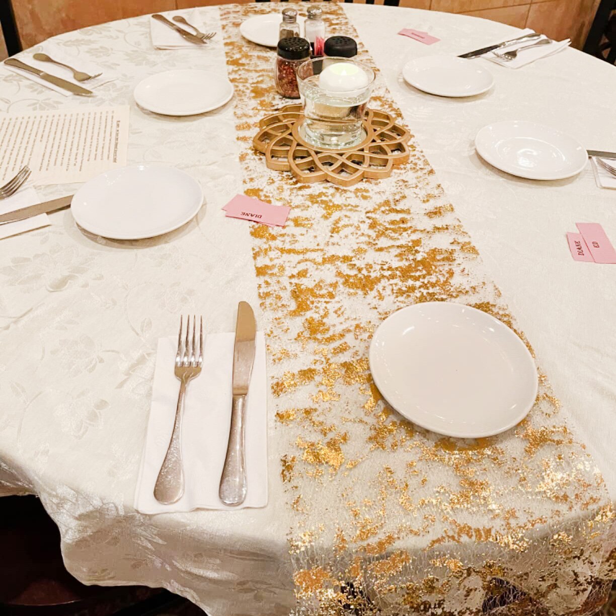 Table Runner Sequin - Chemins de table à paillettes dorées