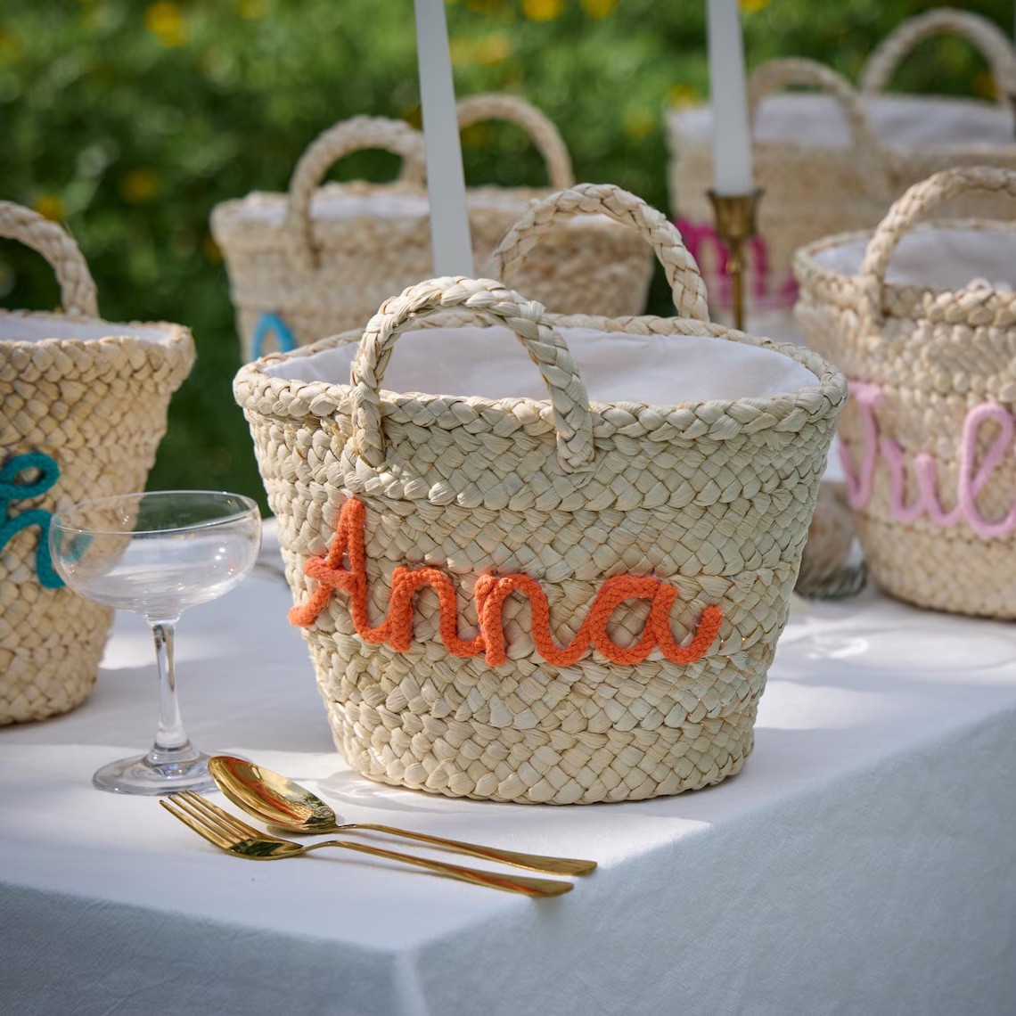 Wedding Hampers - Sac de plage en paille personnalisé,