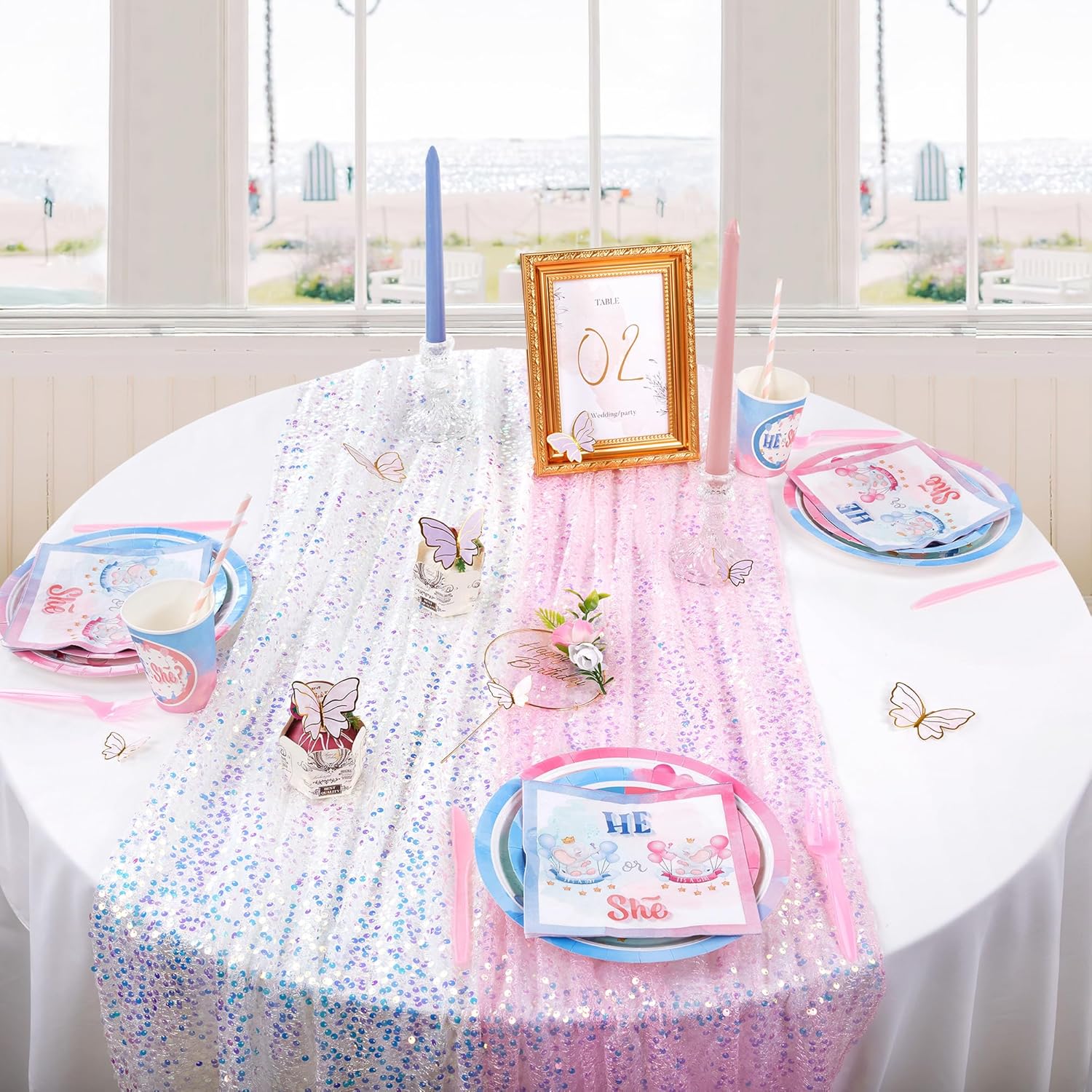 Lot de 4 chemins de table rose - Table Runner Sequin avis et prix