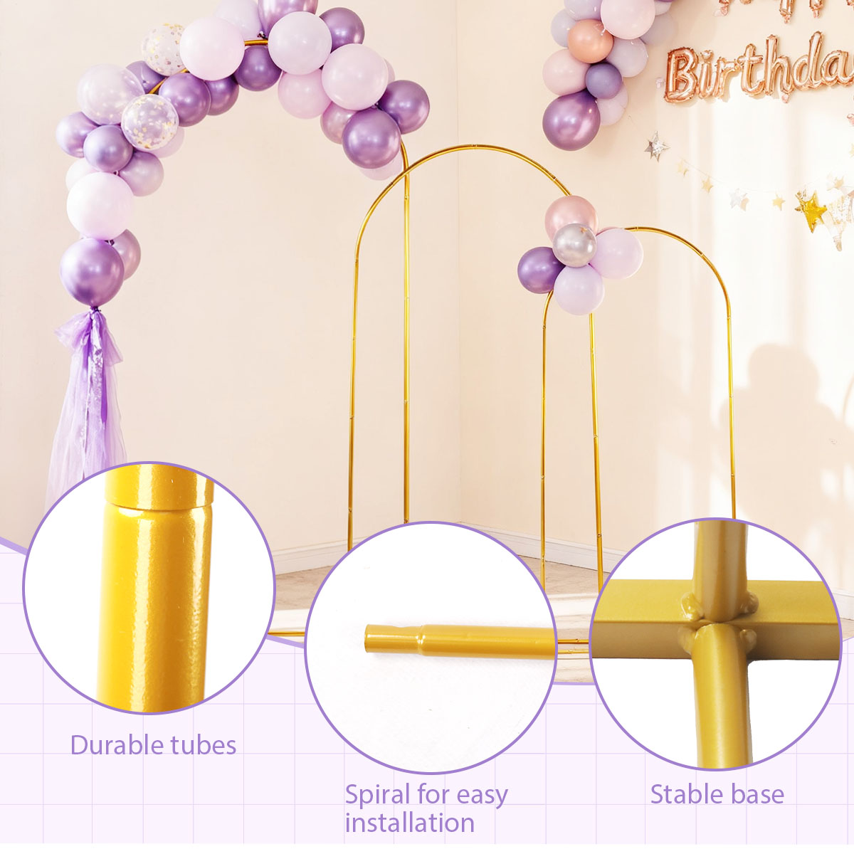 Kits d'arc en métal doré, supp - Wedding Support avis et prix